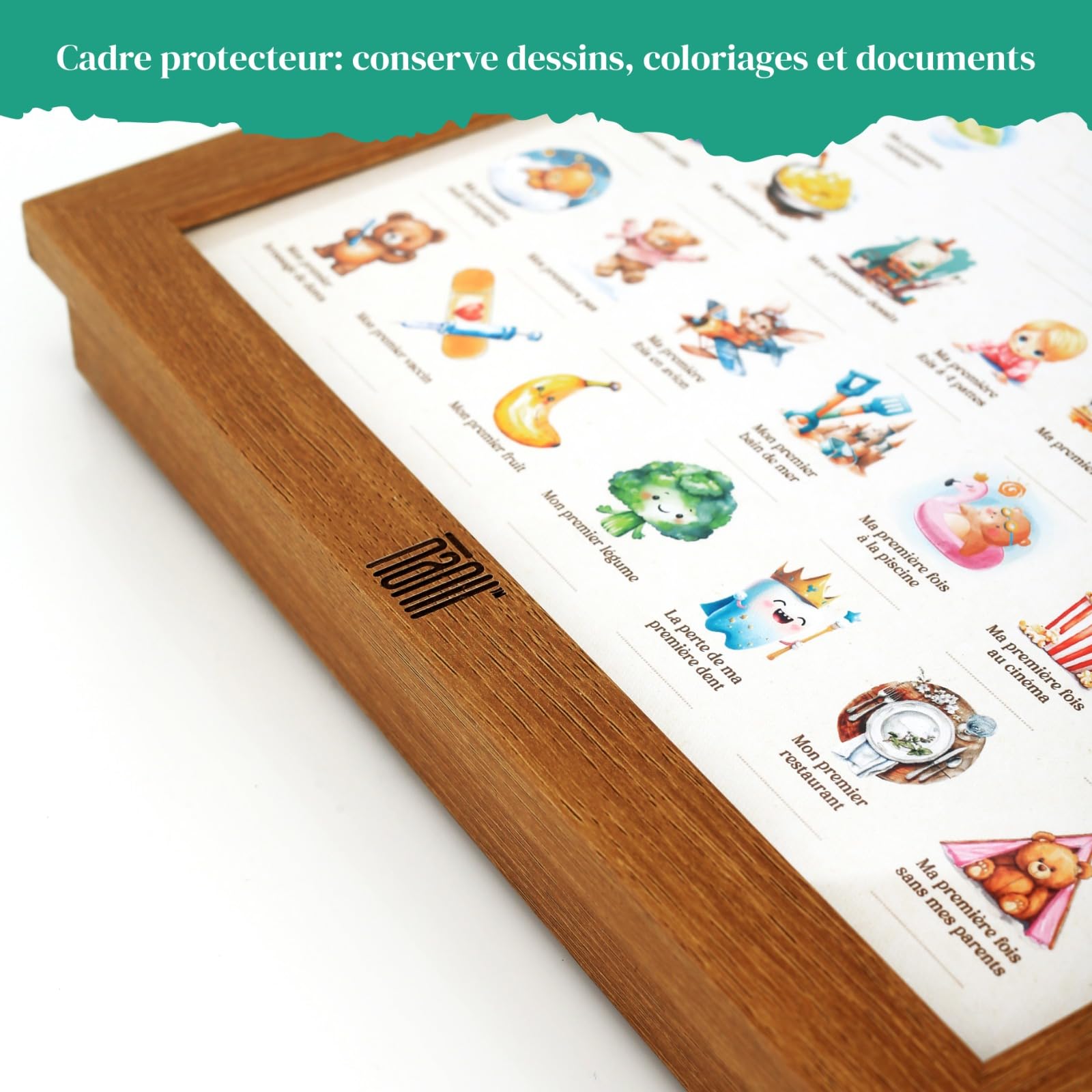 NANII Affiche Mes Premières Fois Bébé – Cadeau de Naissance Fille Garçon – Coffret Cadeau Baby Shower, Boîte Souvenir Parents, Femme Enceinte, Jeune Maman – Décoration Chambre Bébé