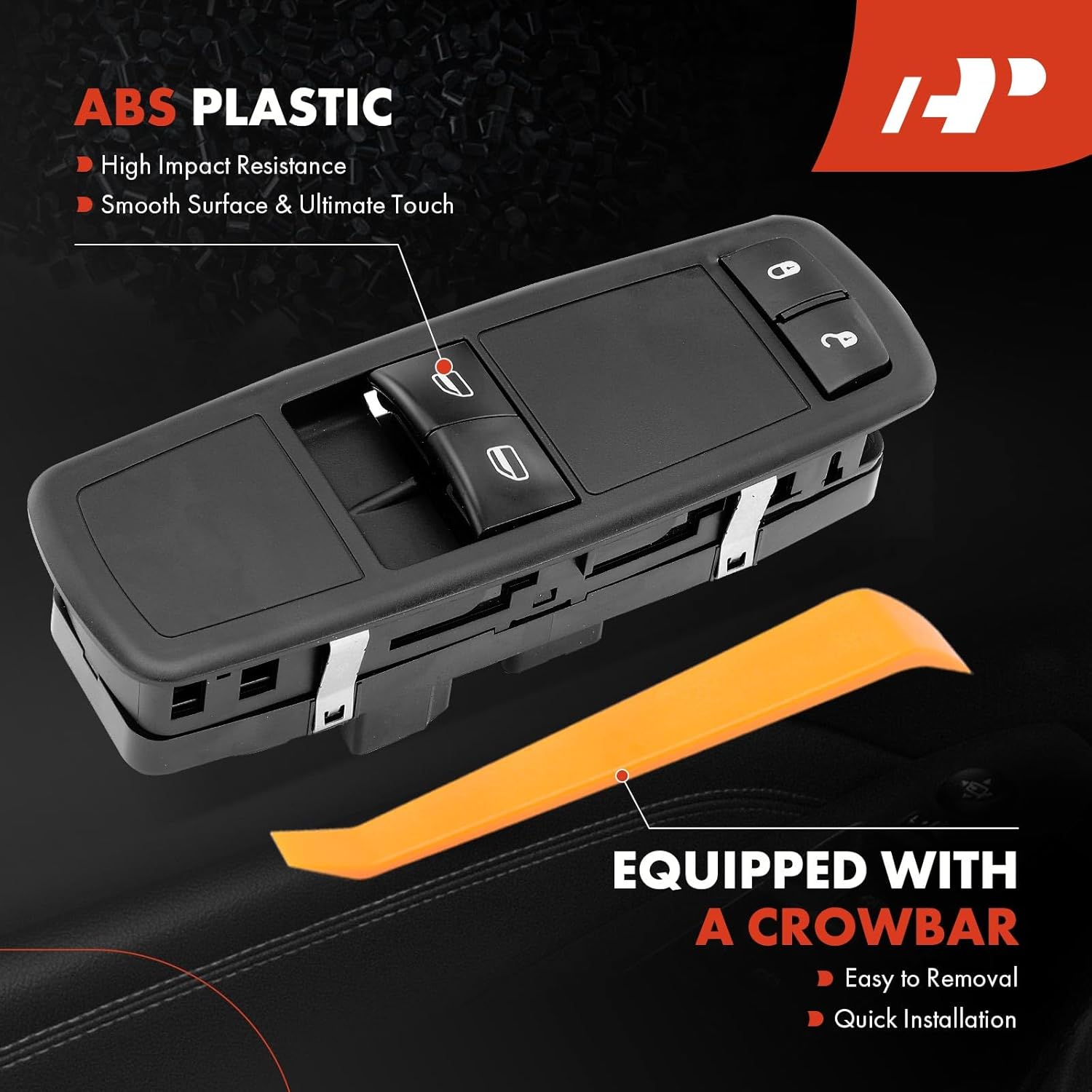 A-Premium Power Window Switch Compatible with Chrysler Town & Country & Dodge Grand Caravan 2008-2010, Front Left Driver Side, Replace# 4602537AE, 4602537AD