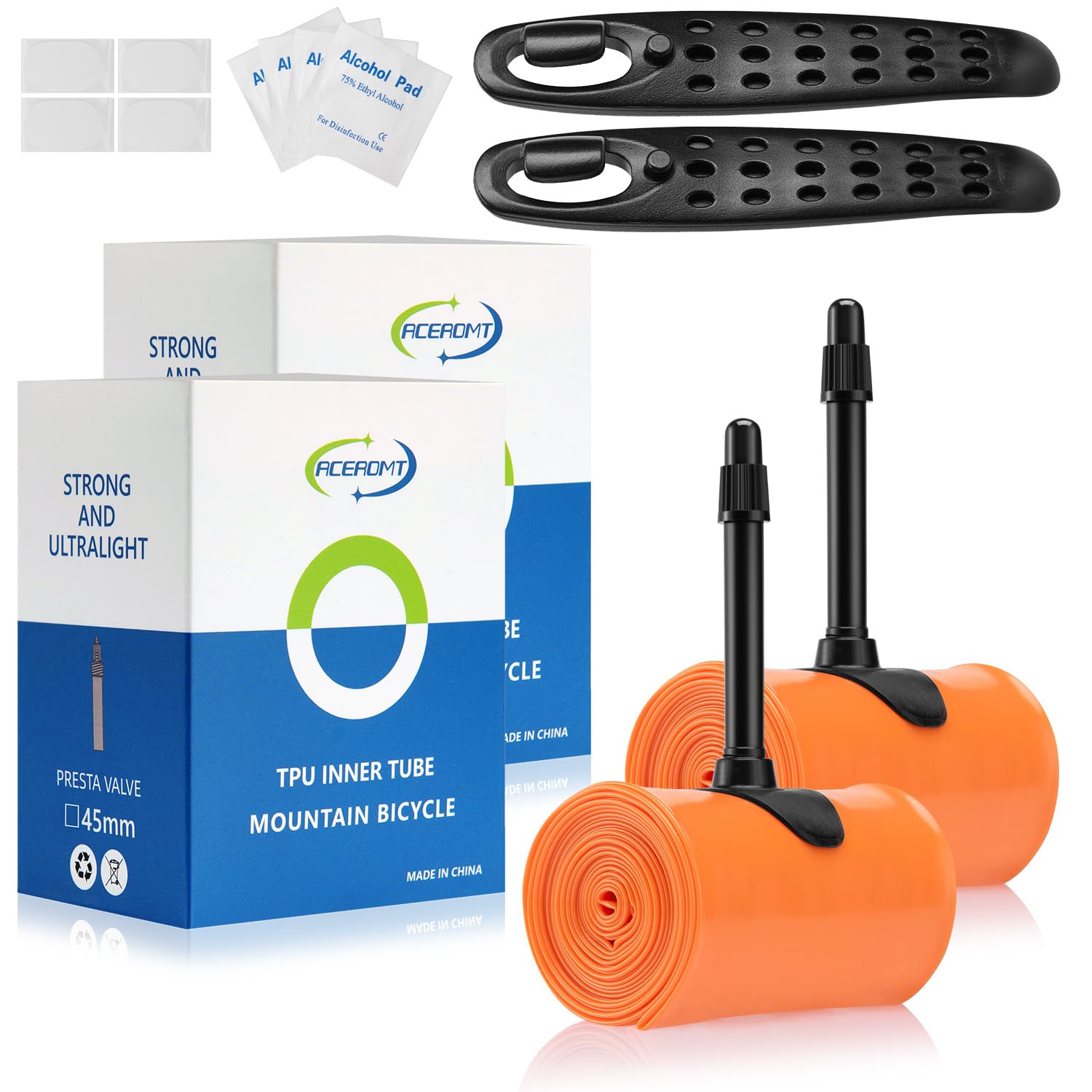 Chambre à Air Vélo Route TPU 28g – Pour Pneus 700C 23-32C, Légère, étanche, Valve 45mm