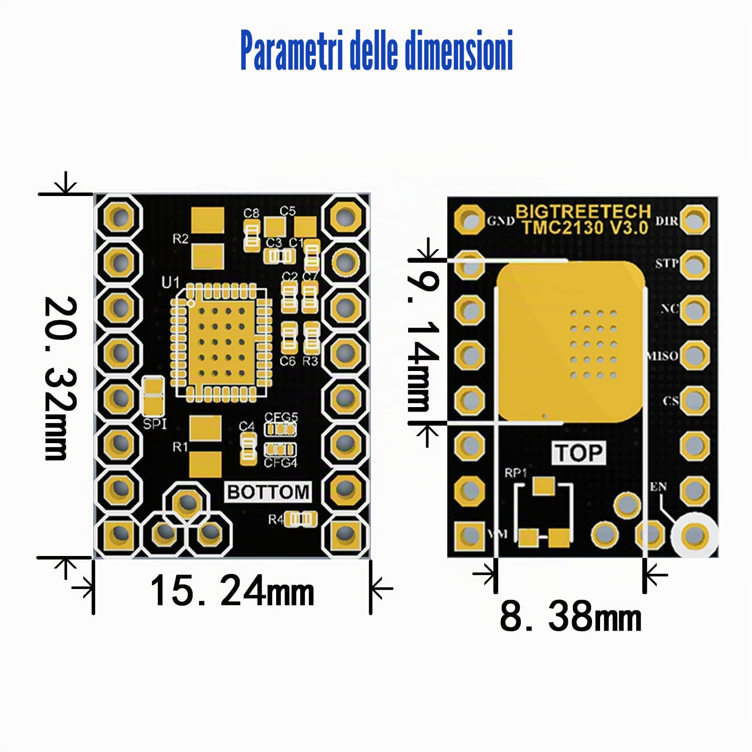 BIQU 4*Ultra-Silent TMC2130 V3 SPI Driver per Motori Passo | con Dissipatore Calore, Per SKR 3/3 EZ, SKR V1.4 Turbo/Pro V1.2/V1.3 L Rampa 1.6/1.5 Scheda di Controllo