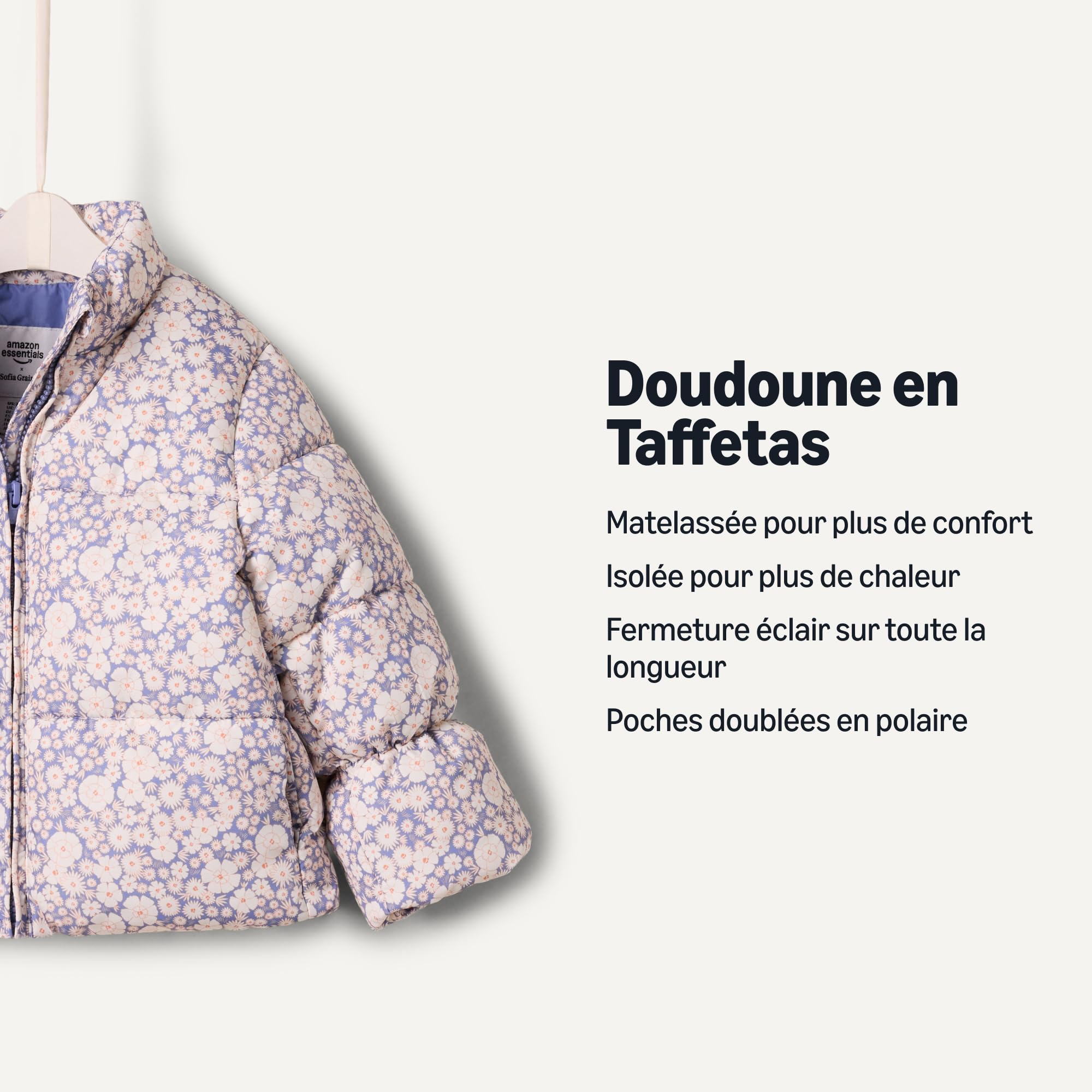 Amazon Essentials x Sofia Grainge Doudoune en Taffetas Bébé et Fille