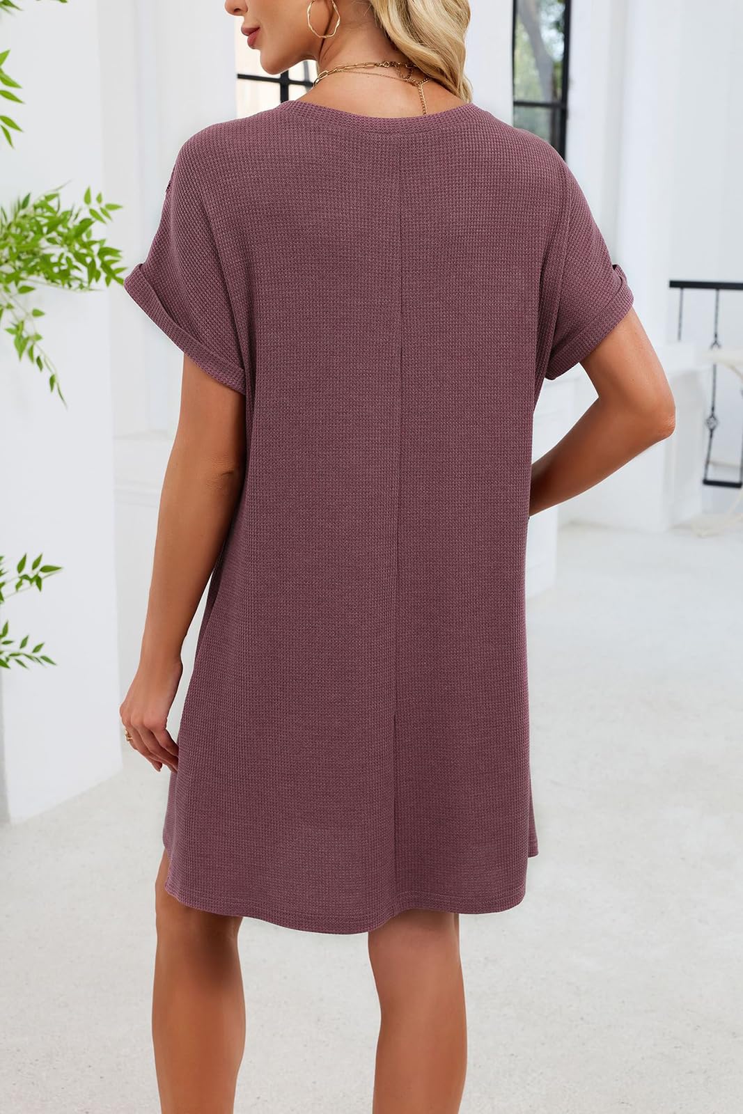 Vestido Ligero de Encaje de Ganchillo de Corte Recto