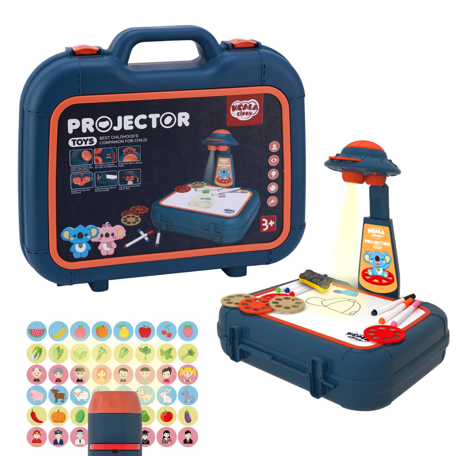 Proyector de dibujo para niños, máquina de pintura educativa con proyección, juguete brillante con proyección de graffiti, pizarra de escritura para niños, juguete y tablero de dibujo con proyector