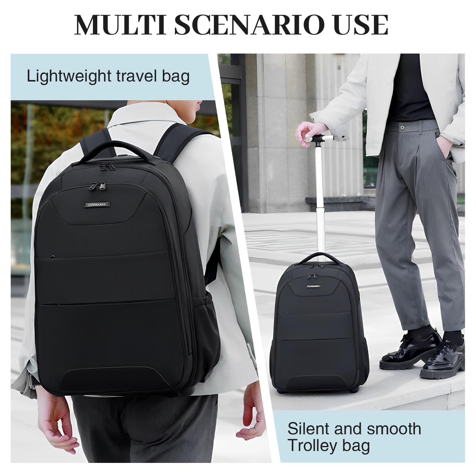 Hivexagon 32-Zoll-Rollrucksack, Rollrucksack, bequem, lässig, langlebig und mühelos zum Tragen von Laptops, Büchern und Dokumenten, versteckte Schultergurte, für Geschäftsreisen