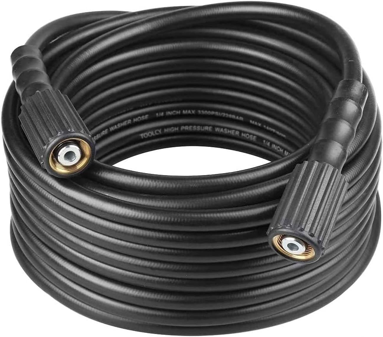 TOOLCY Pressure Washer Hose, 3400 PSI, 50 ft 1/4" Kink Resistant Power Washer Hose M22 Replacement for Ryobi, Troy Bilt, Greenworks, CRAFTSMAN High PressureWashers