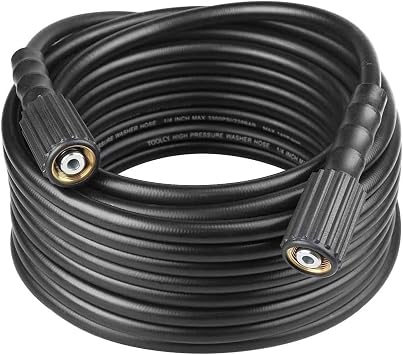 TOOLCY Pressure Washer Hose 25 ft, 1/4" Kink Resistant Power Washer Hose M22 Replacement for Ryobi, Troy Bilt, Greenworks, CRAFTSMAN High PressureWashers, 3300 PSI