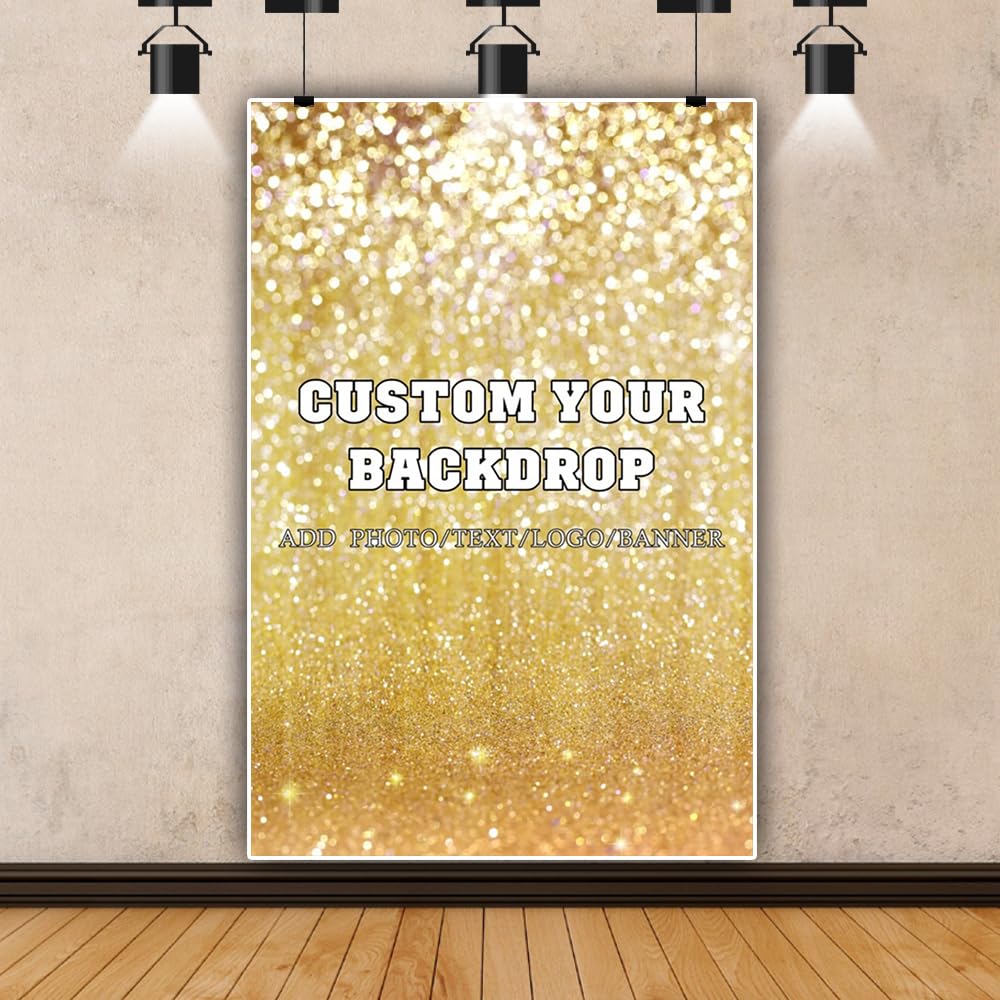 Leowefowa 6x8ft Custom Backdrop for Photography Personalized Photo Logo Text Photo Background Backdrop Customized Vinyl Studio Photo Props for Wedding