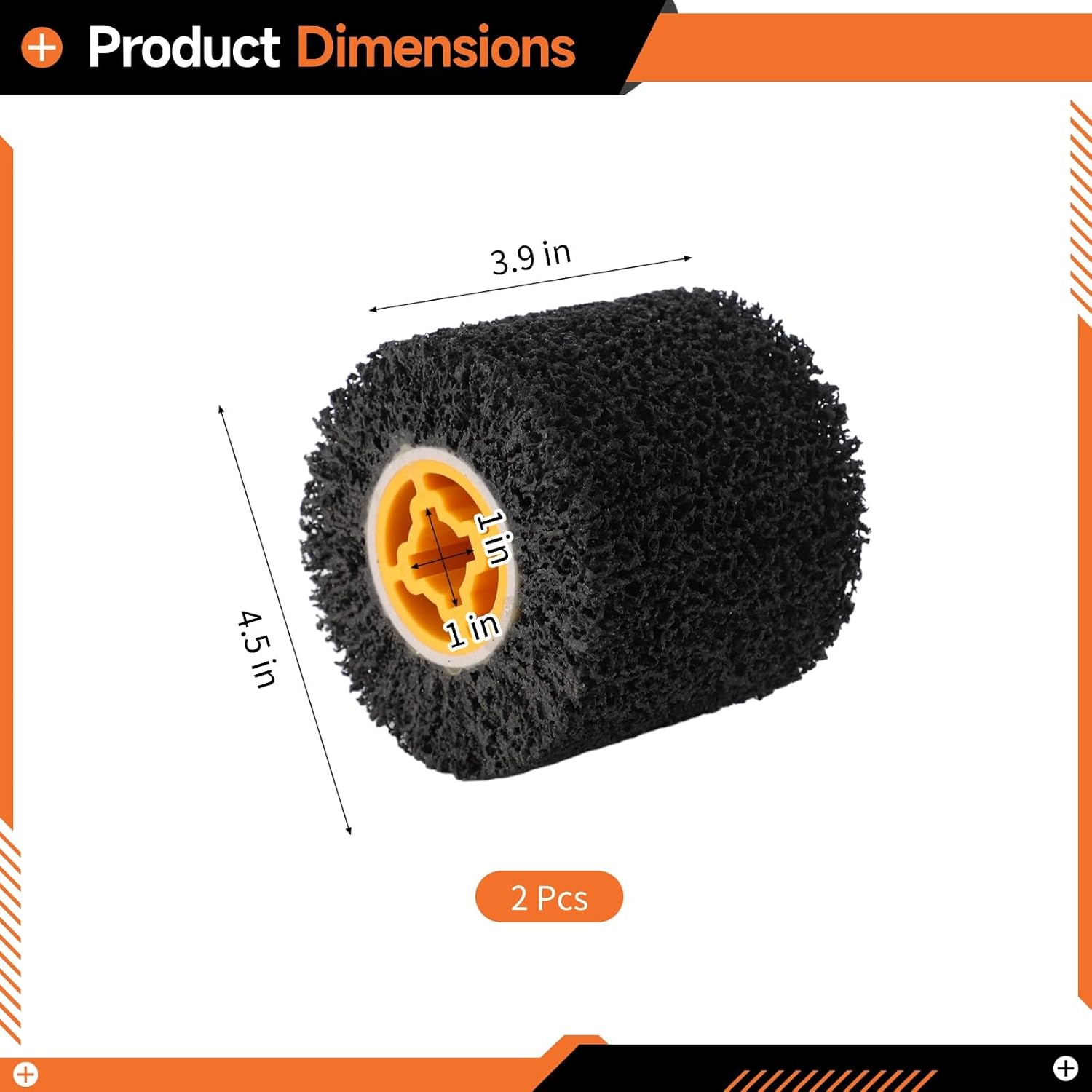 2 PCS 40 Grit Stripping Drum, 4.5 x 4 in Abrasive Wire Drawing Wheel Drum, Silicon Carbide Surface Conditioning Drum for Burnishing Polishing Machine, Metal Wood Plastic Rust Paint Removal Finishing