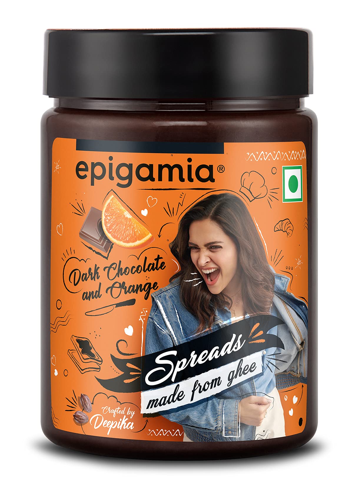 Epigamia Spreads Dark Chocolate Orange, 250g
