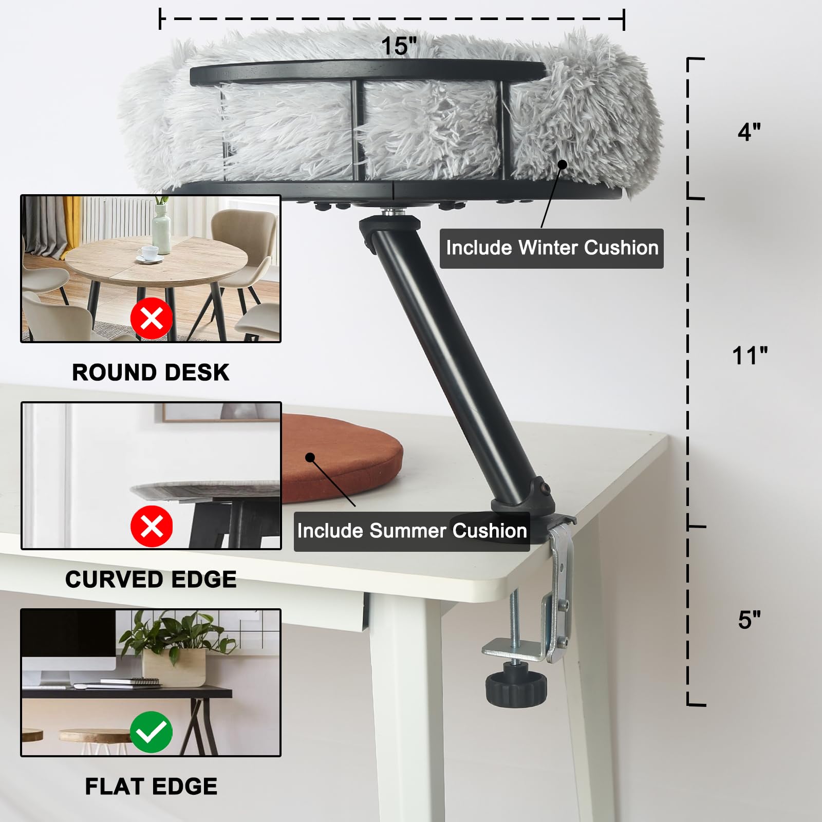 Cama de Escritorio para Gatos – Accesorio de Escritorio para Oficina en casa, giratoria, Nido para Trabajo, Accesorios de Muebles para Gatitos (Negro)
