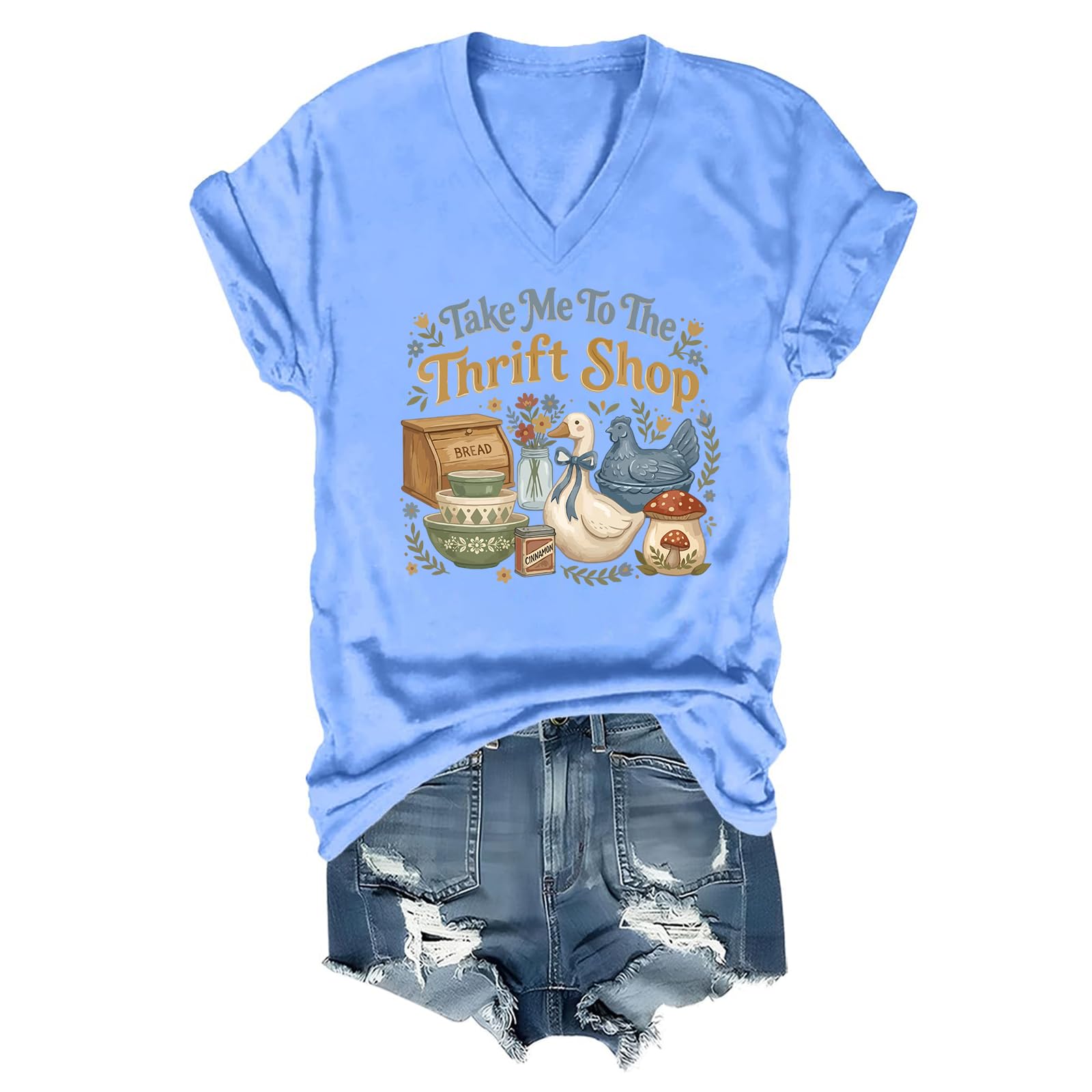 Take Me to The Thrift Shop Shirt Funny Thrifting T-Shirt Thrift Lover V Neck