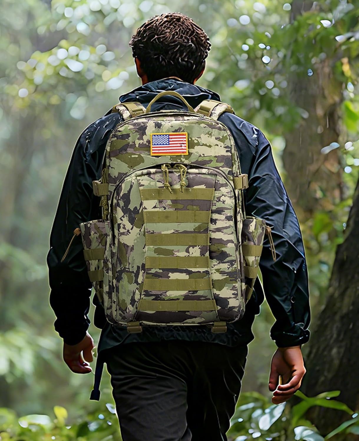 EZshoot 40L Tactical Backpack, Military Backpack for Men Women, Army Molle Rucksack Assault Pack, Bug Out Bag Large Daypack (Auriclash) - Image 7