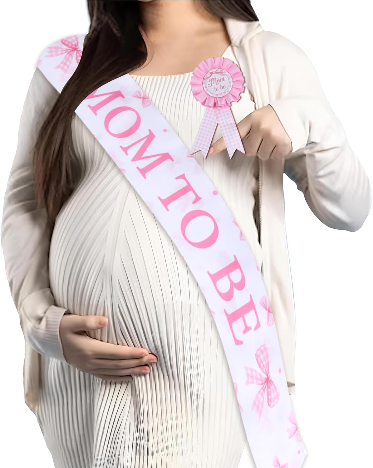 Bow Baby Shower Decorations for Girl Bow Tie Baby Shower Favors Mom to Be Pin Sash Dad to Be Corsage Pin for Pink It’s a Girl Gender Reveal Party Favors Pregnancy Photo Props Maternity