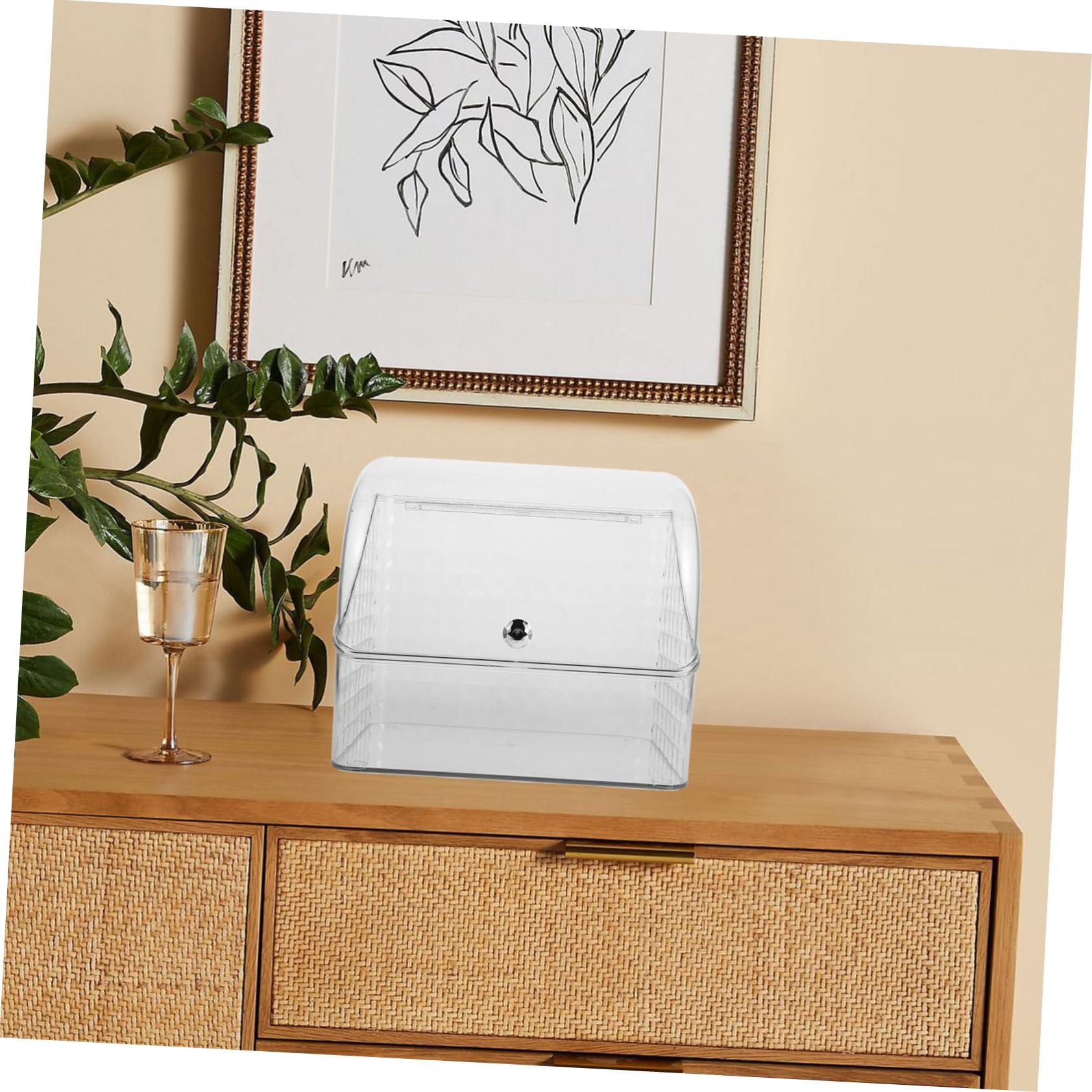 Organizzatore Trucco con Coperchio, Grande Capienza in Pet-pp | Uso Versatile, Categorizzazione Comoda, Protezione del Contenuto, Finitura Raffinata e Sofisticata