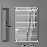 Vista 7 de Tabla de tareas magnética acrílica para niños, adolescentes, adultos y familia, tabla de tareas acrílica transparente de borrado en seco