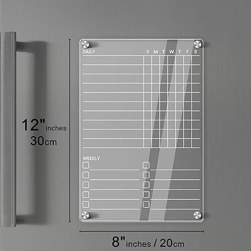 Miniatura 7 de Tabla magnética de tareas de acrílico para niños, adolescentes, familia adulta, tabla de tareas de acrílico transparente de borrado en seco para