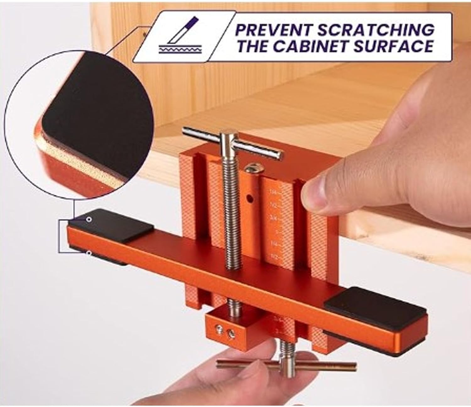 Cabinet Door Mounting Jig Aluminum Alloy with Support Arm and Clamp - Precise Leveling, One - Handed Installation for Kitchen and Bathroom Cabinets