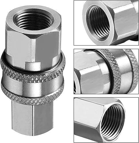 Miniatura 3 de 4 juegos de accesorios y adaptadores para hidrolimpiadoras, NPT kit de conector rápido macho y hembra de acero inoxidable de 38 pulgadas, accesorios