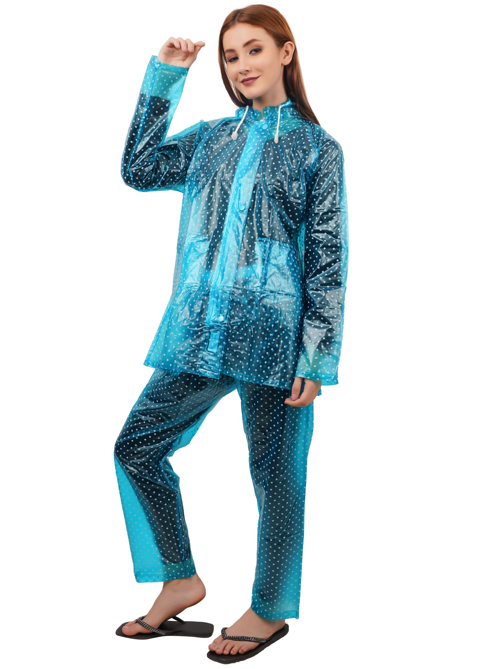 chacko Women's Waterproof Raincoat with Pant Dot Colour-picture-31