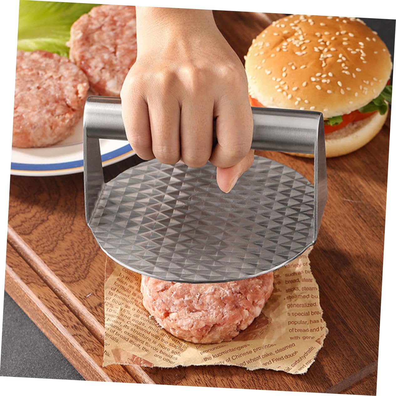 BESTonZON Herramientas para Barbacoa De Acero Inoxidable Cepillo para Untar Espátula Multifunción para Hamburguesas para Asar Al Aire Camping y Cocinar
