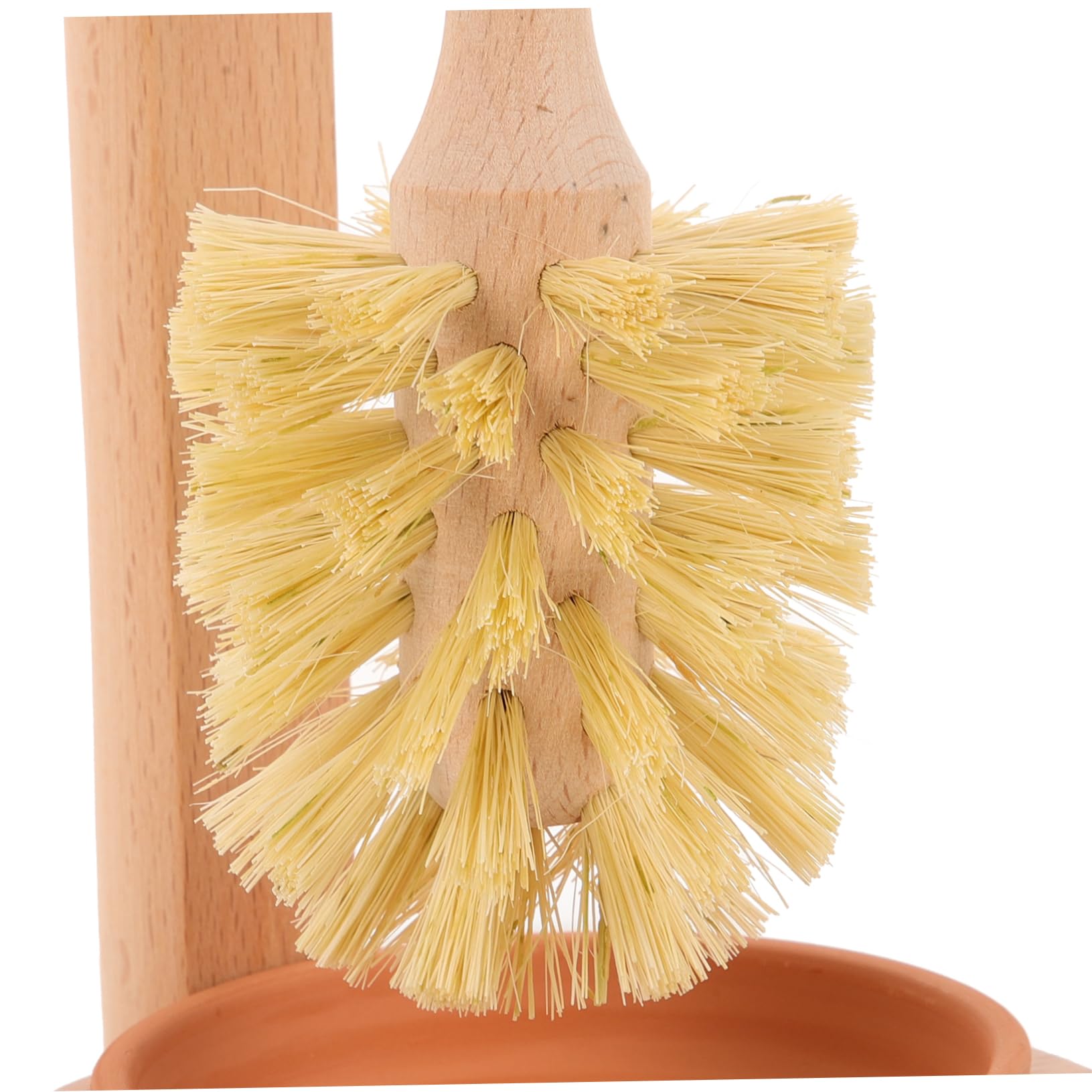 VALICLUD Juego de Escobilla Cepillo de Limpieza para Baño para Inodoro con Soporte de Madera y Cerámica Que No Daña Superficies y Limpia sin Dejar Rincones