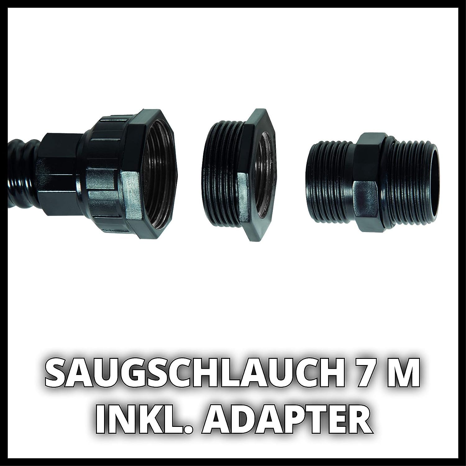 Einhell Tuyau d'aspiration 7 mètres PVC noir
