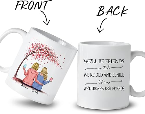 Miniatura 2 de Gossby Taza personalizada para mejor amiga, regalo personalizado para amiga con diseños, nombres, cumpleaños, regalo de Navidad para mujeres,