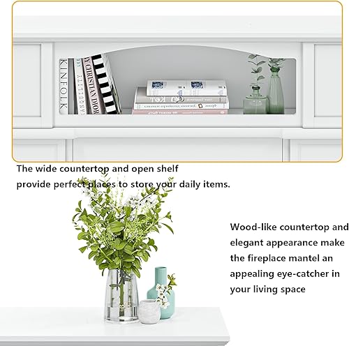 Miniatura 4 de BOSSIN Chimenea eléctrica de 43 pulgadas con chimenea, inserto de chimenea eléctrica de 23 pulgadas, soporte de TV independiente con calentador de