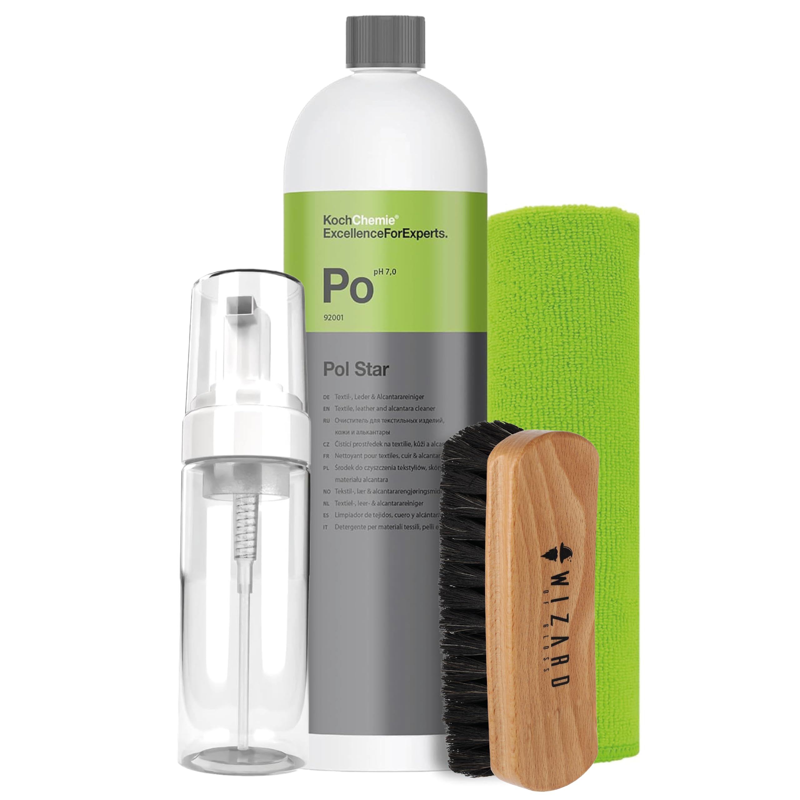 detailmate Koch Chemie POL Star - Set di pulizia per interni, 1 litro + nebulizzatore in schiuma