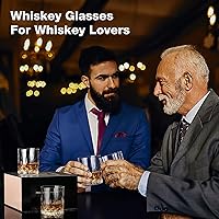 Vista 6 de Caja de Lujo Juego de 4 Vasos de Whisky Old Fashioned, Vasos de Cóctel de 11 OZ, Vasos Bourbon Rocks Scotch, Accesorios de Bar para Whisky Escocés