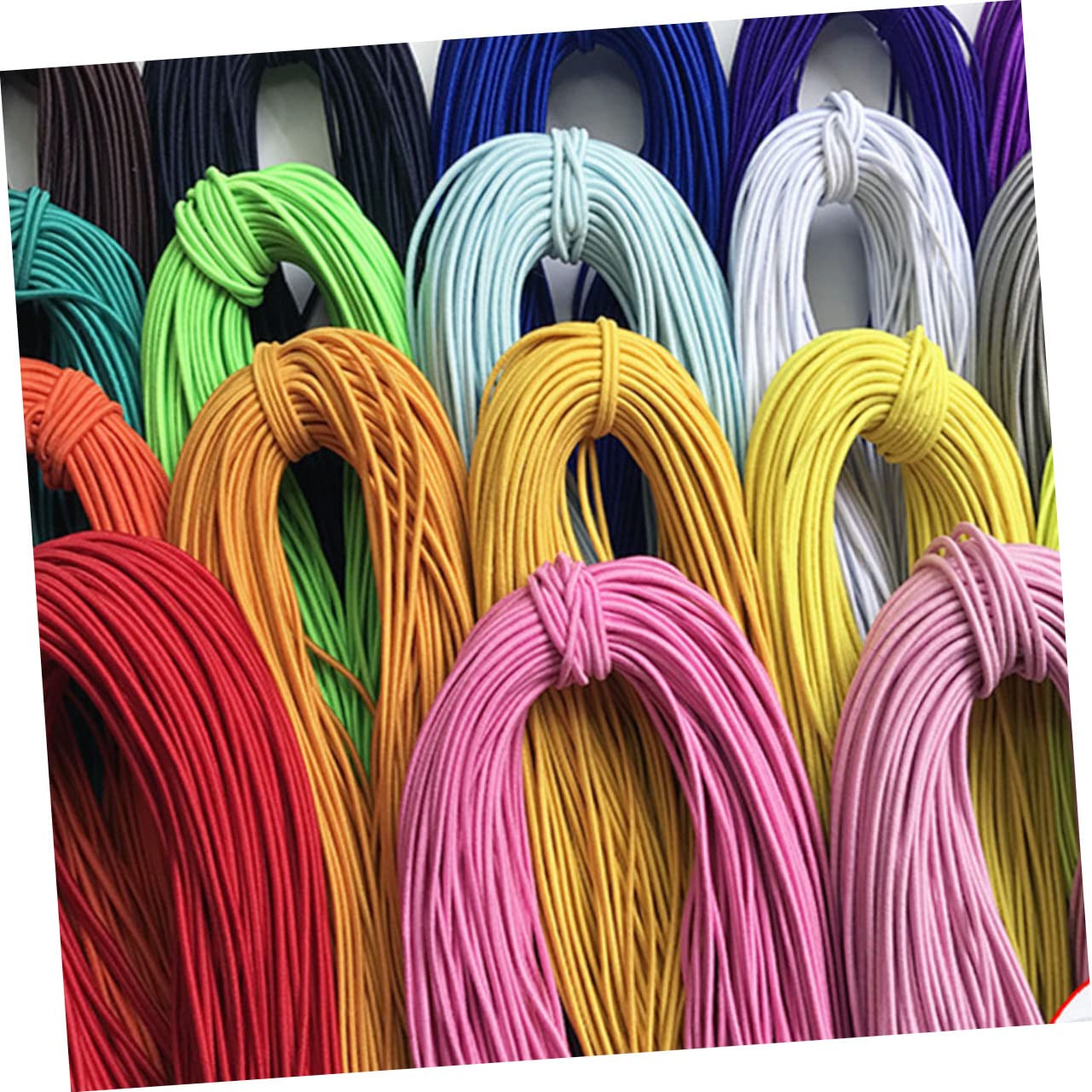 Lurrose 100m Elastic Band Bianco Da Corda Elastico Rotonda Per Progetti Fai Te Realizzazione Di Maschere Legature Di Libri e Decorazioni Artigianali