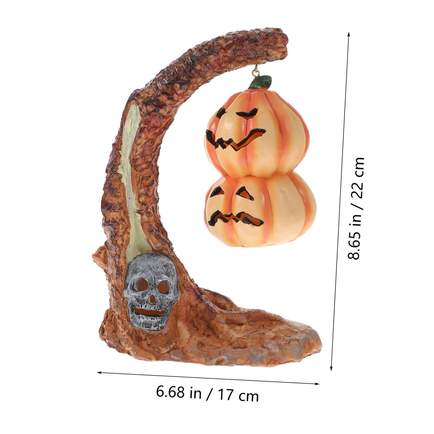 Garneck Halloween Pumpkin Decor Unique Resin Pumpkin Lamp for Indoor Fall Decor Light Up Table Centerpiece for Halloween Party and Farmhouse Decorations