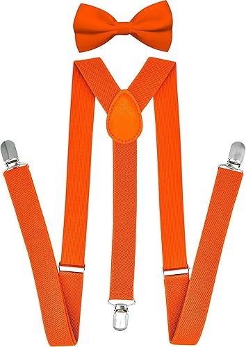 Trilece Juego de tirantes para hombre con pajarita ajustable de 1 pulgada de ancho en forma de Y accesorios de traje de boda clips de metal fuertes