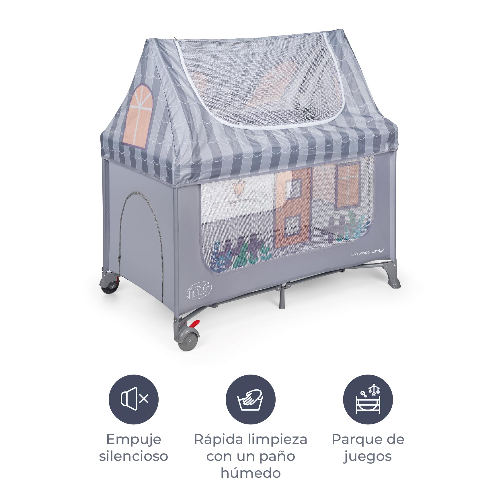 Lettino Da Viaggio Per Beb&egrave; 3 In 1 - Pieghevole, Con Materasso E Borsa, 120x60cm, Fino A 15kg, MS Basic