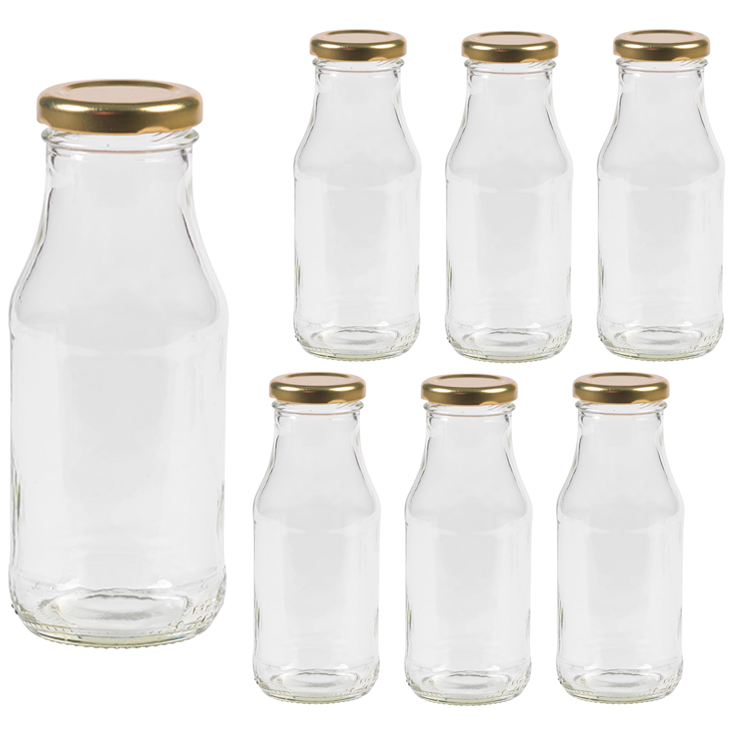 6 Bottiglie Di Vetro Vuote Da 1000 Ml Con Coperchio - Bottiglie In Vetro Per Succhi Latte Barbecue Salse Picnic 93691977