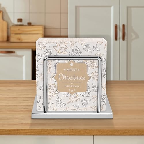 Miniatura 7 de Livabber Servilletero, almacenamiento de servilletas de metal, moderno dispensador de papel de seda independiente para mesa y encimera de cocina