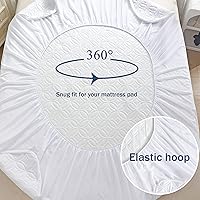 Vista 5 de FELTYBED Protector de colchón impermeable tamaño Queen de 60 x 80 pulgadas, funda de colchón suave Queen, funda de colchón transpirable con bolsillo