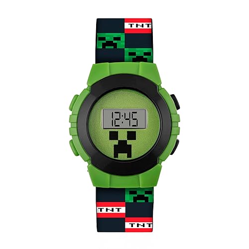 Minecraft Boy's Digital Quartz Watch with Plastic Strap MIN4223 AMZ