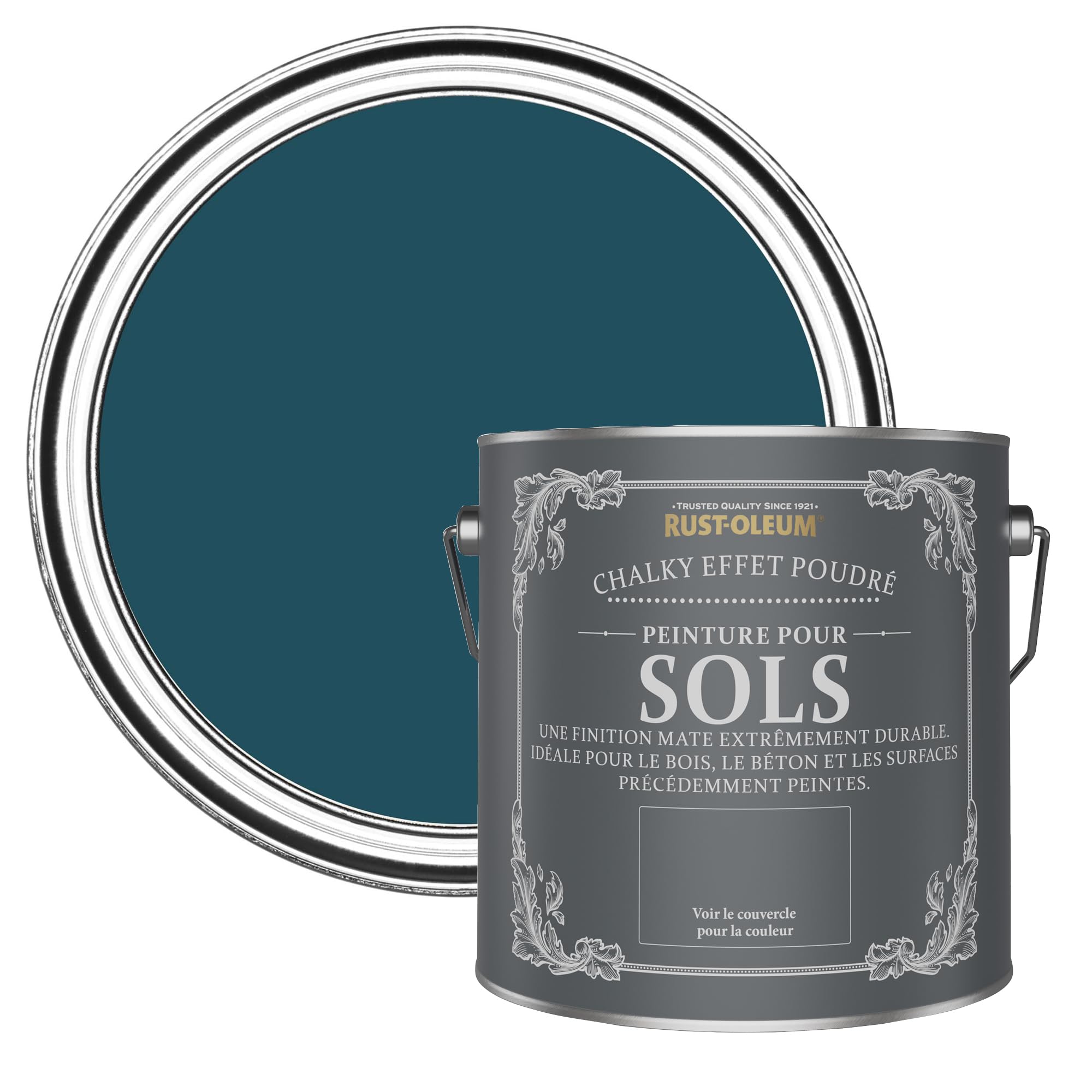Rust-Oleum Peinture Bleue Résistante aux rayures pour Sols, Finition Mate - Uniforme 2.5L