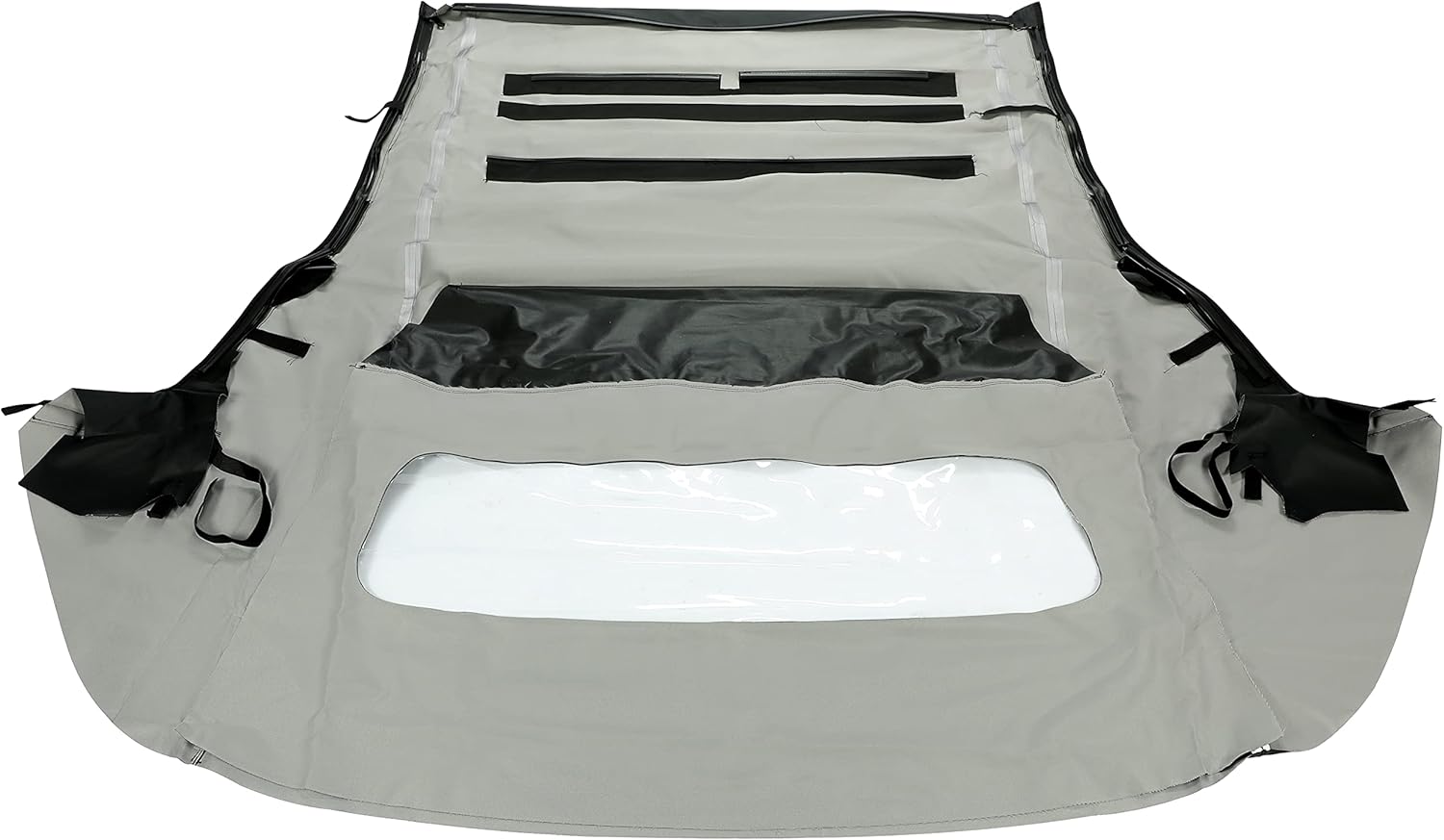 Convertible Soft Top Compatible with 2005-2014 Ford Mustang, Black with Clear Plastic Windows, Sailcloth Vinyl Soft Roof Replacement