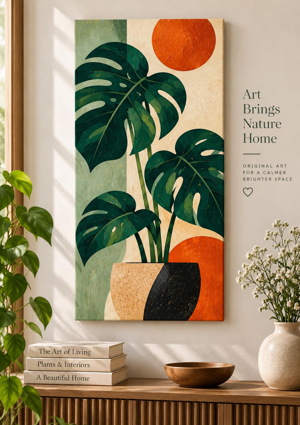 Original Acrylic Monstera Painting on Stretched Canvas | Hand-Painted, Ready to Hang-picture-52