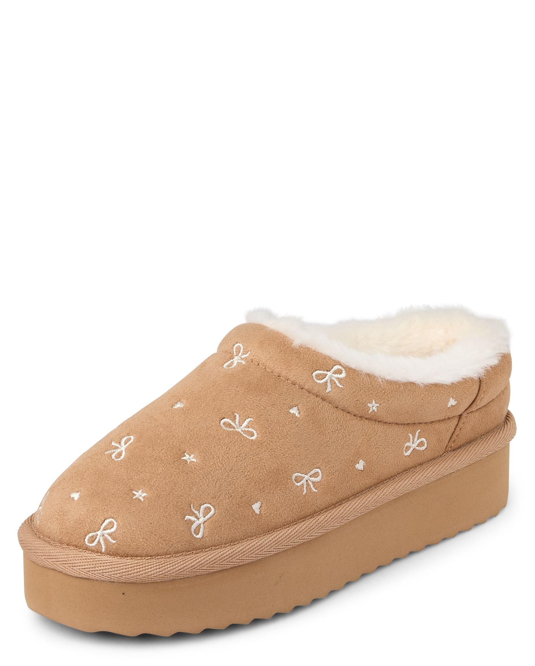 The Children's Place Girls' Girls Indoor/Outdoor Comfy Slip on Platform Shoes, Faux Fur Lined