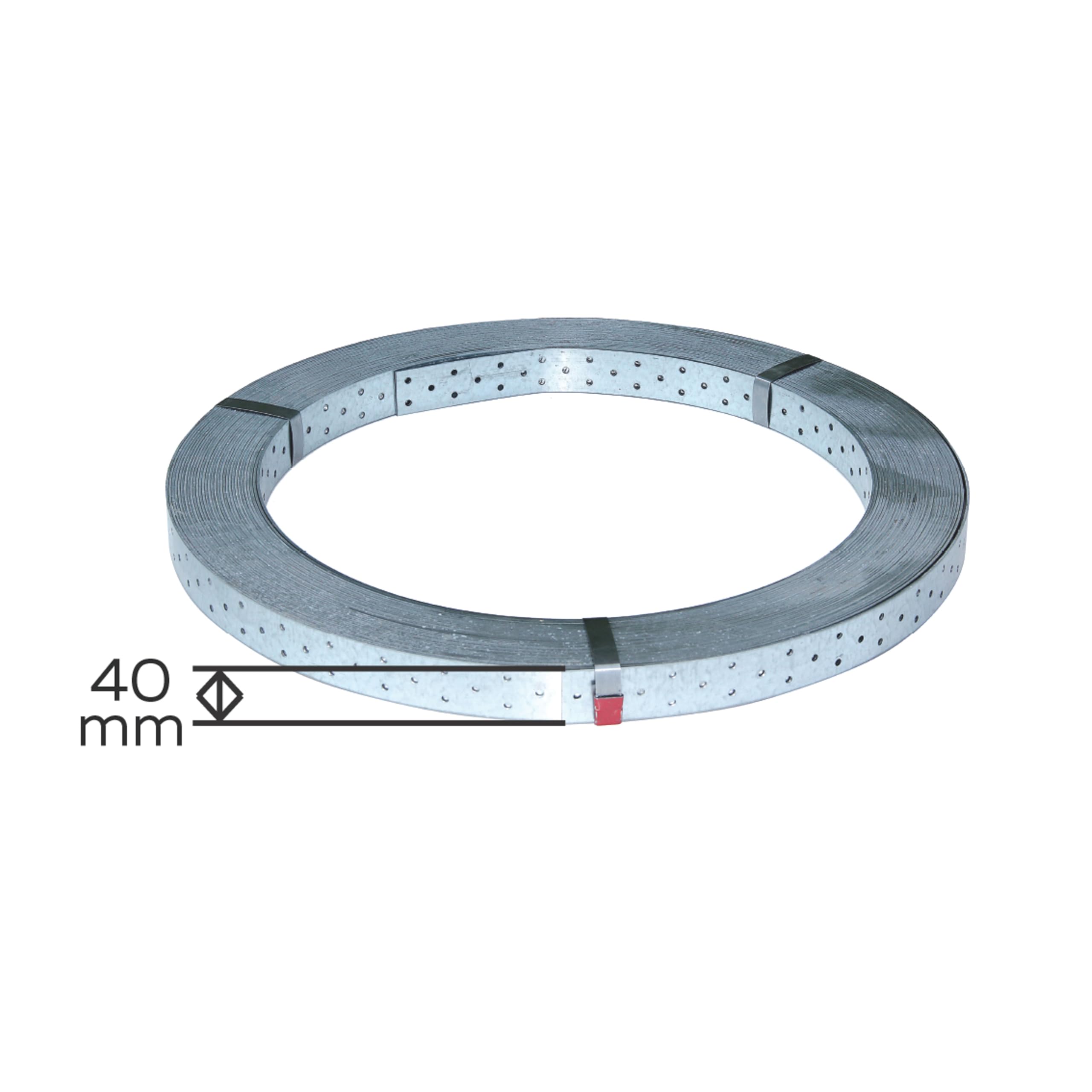 Alberts 339036 Cinta perforada | Galvanizado Sendzimir | 50 m, 40 x 2 mm