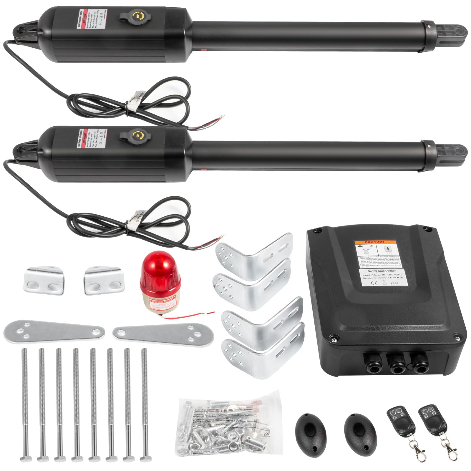 VEVOR Ouvre-​porte automatique électrique, capacité 399 kg, ouvre-​porte double battant, longueur 5,​5 m, vitesse 16 mm/​s, 80 W, kit complet à distance, ouvre-​porte pousser tirer pour ouvrir porte garage