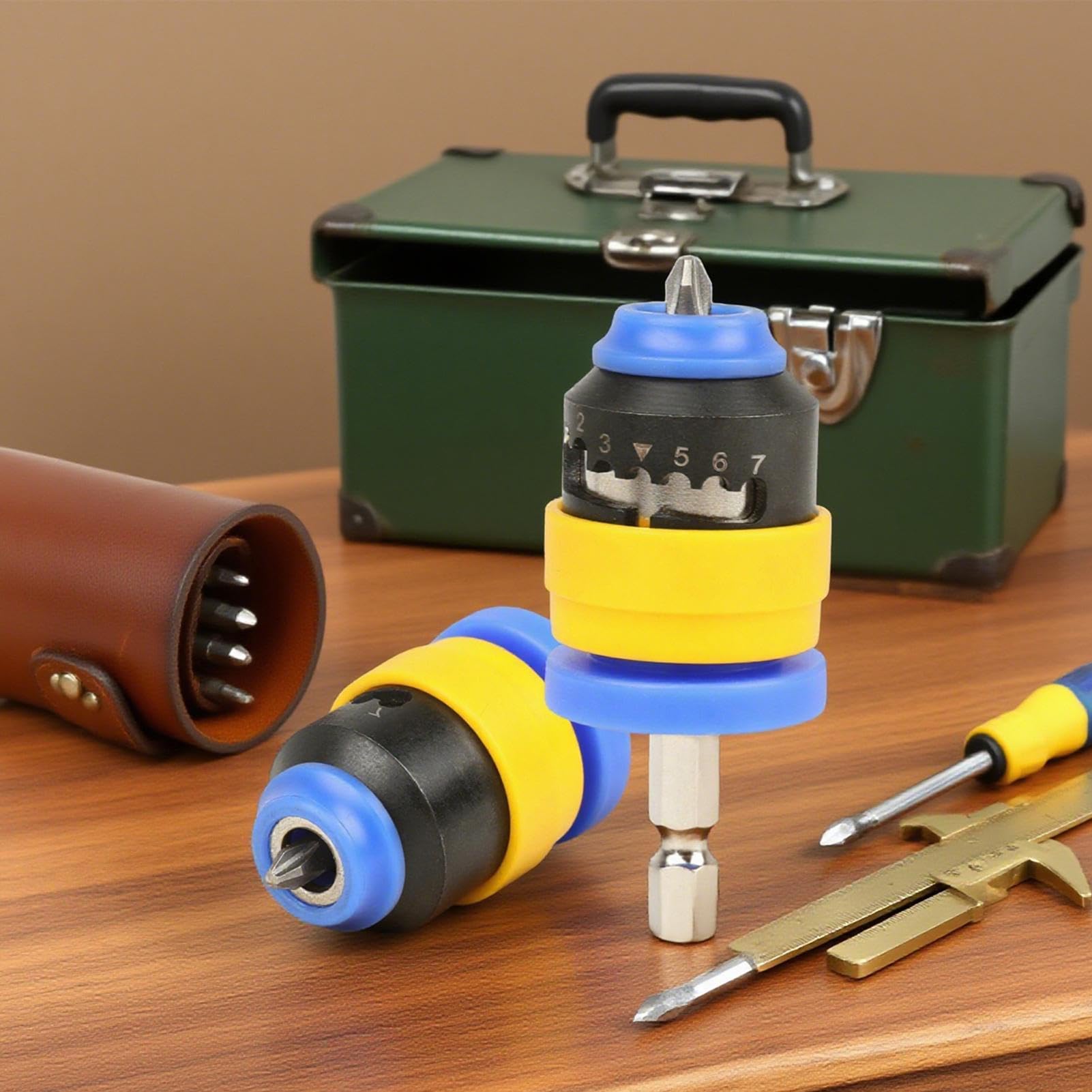 Portainserti Magnetico Adattatore magnetico di posizionamento esagonale | Estensione Portapunta Con Regolazione Profondità Vite A 7 Livelli per Cartongesso, Deck, Foratura, Legno, Casa