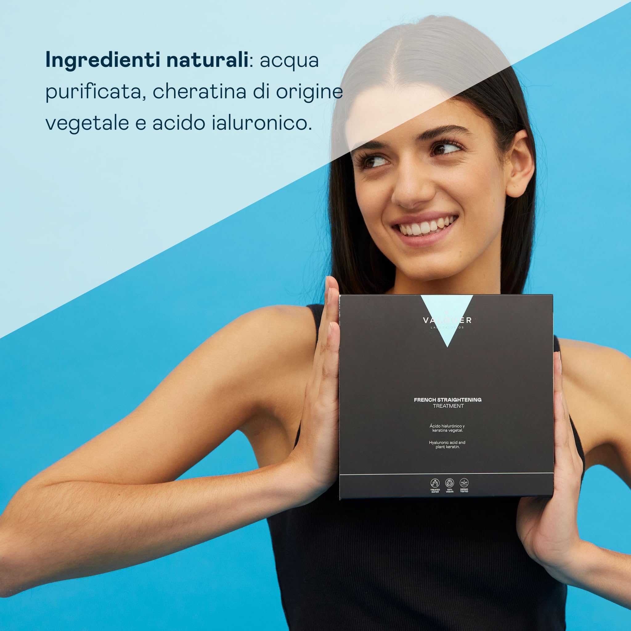 VALQUER Trattamento Professionale Completo Lisciante alla Francese | Capelli Lisci, Morbidi e Senza Crespo | Con Acido Ialuronico e Cheratina Vegetale | Vegano