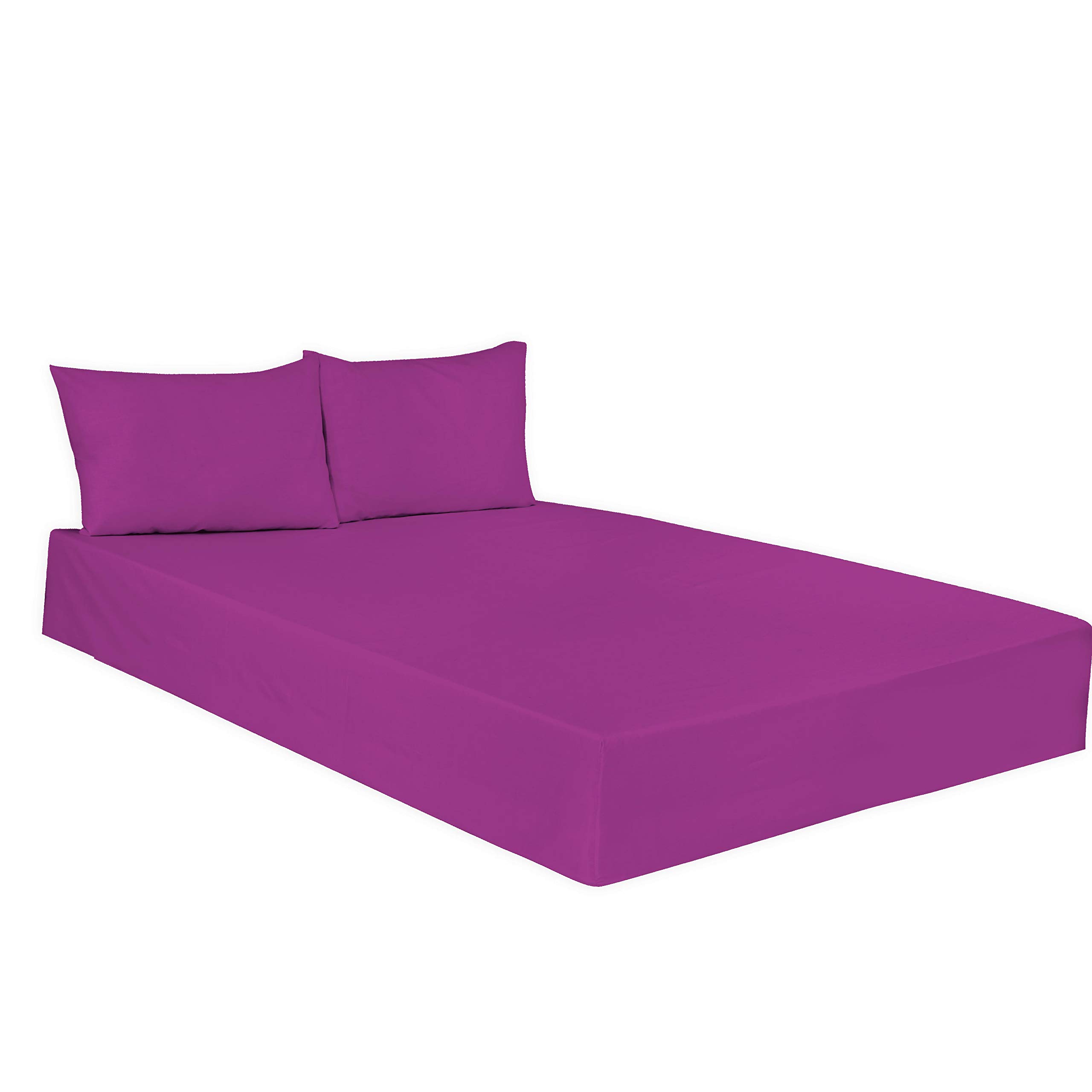 Arlinens Plum Plain Dyed Fitted Sheets In Following Colours And Sizes (Double, )