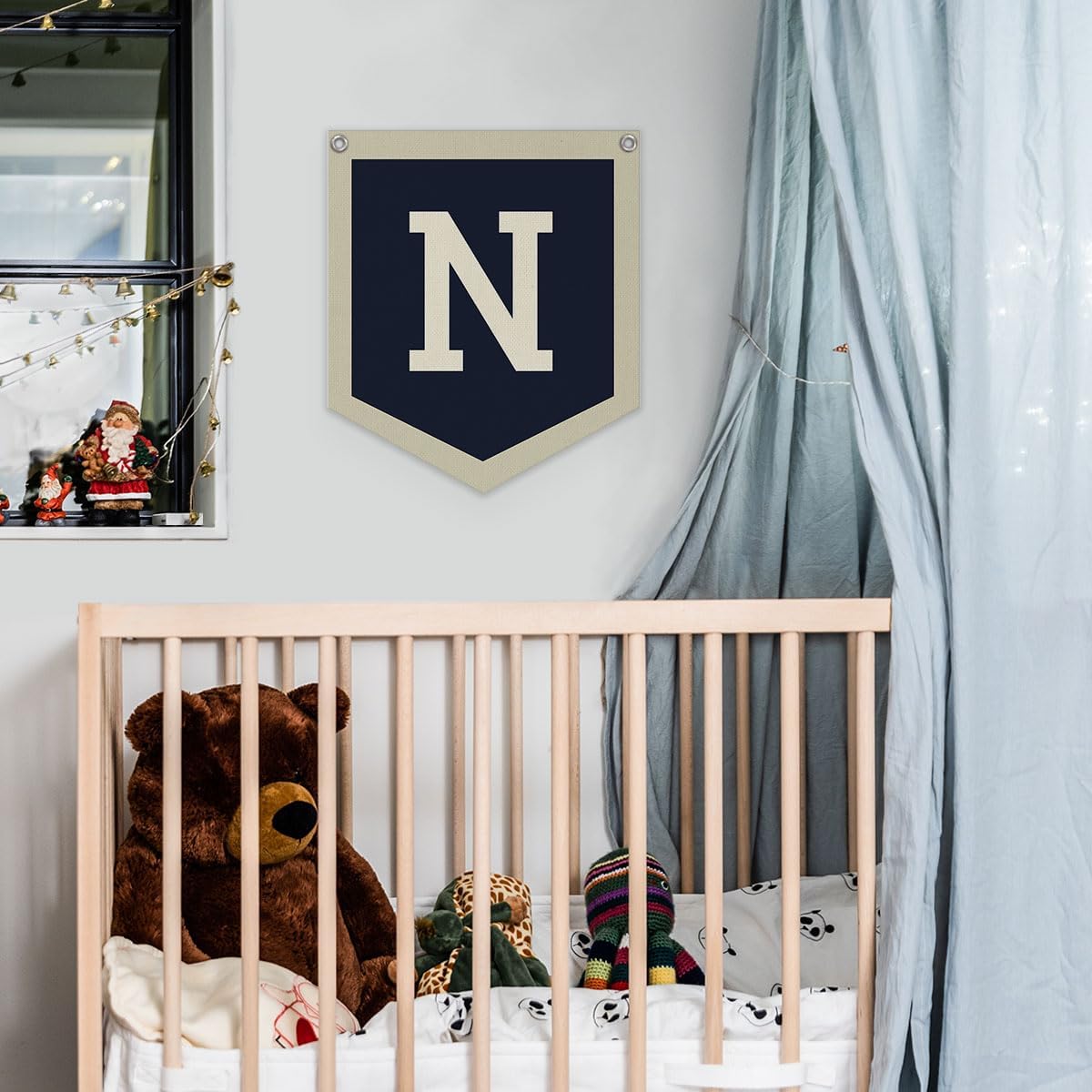 Lacama Toddler Boys Room Decor Name Pennant Flag Personalized Baby Gifts, image 2