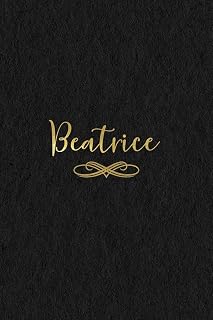 Beatrice: Personalized Journal to Write In | Black Gold Custom Name Line Notebook