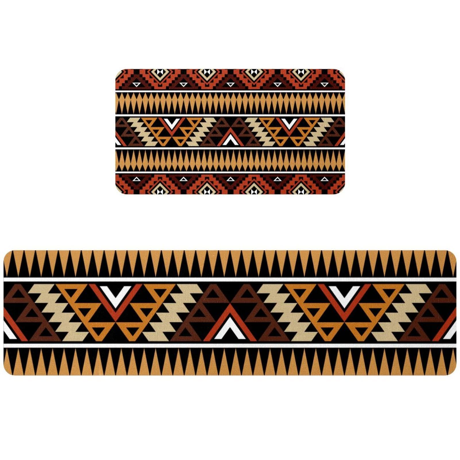 Tapis de cuisine absorbant et lavable motif ethnique tribal